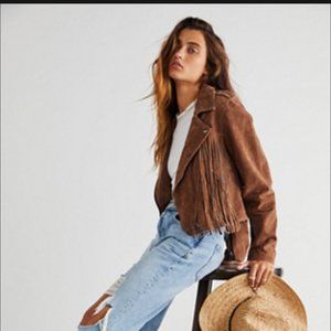 Free People Fringed Moto Jacket